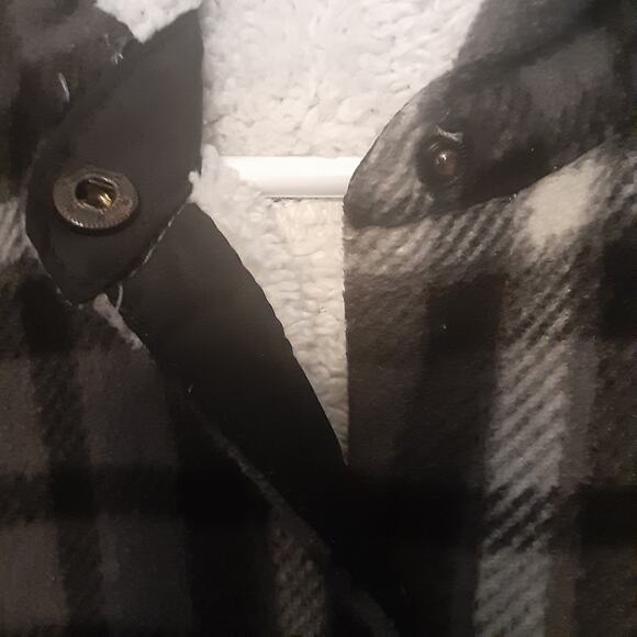 Eddie Bauer Mens Size XS Gray Plaid Fleece Sherpa Lined Snap Hoodie Shirt Jacket - Picture 3 of 7